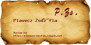 Plavecz Zsófia névjegykártya